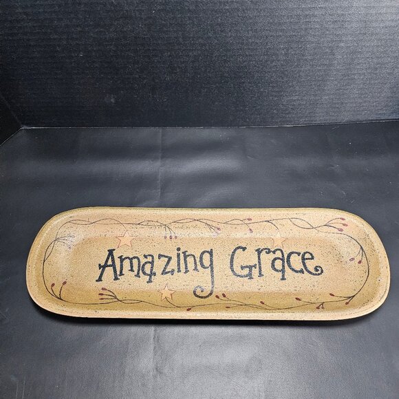 Donna White, Amazing Grace Rustic, Primitive, Decorative Oblong Tray - Picture 7 of 9